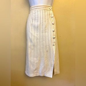 Forever 21 linen high waisted button down pencil skirt size S